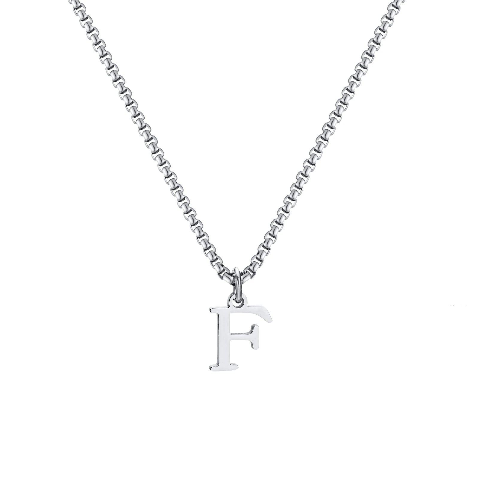 A-Z Letter Necklace - Silver - BRAVAN A-Z Letter Necklace - Silver  (Store description)