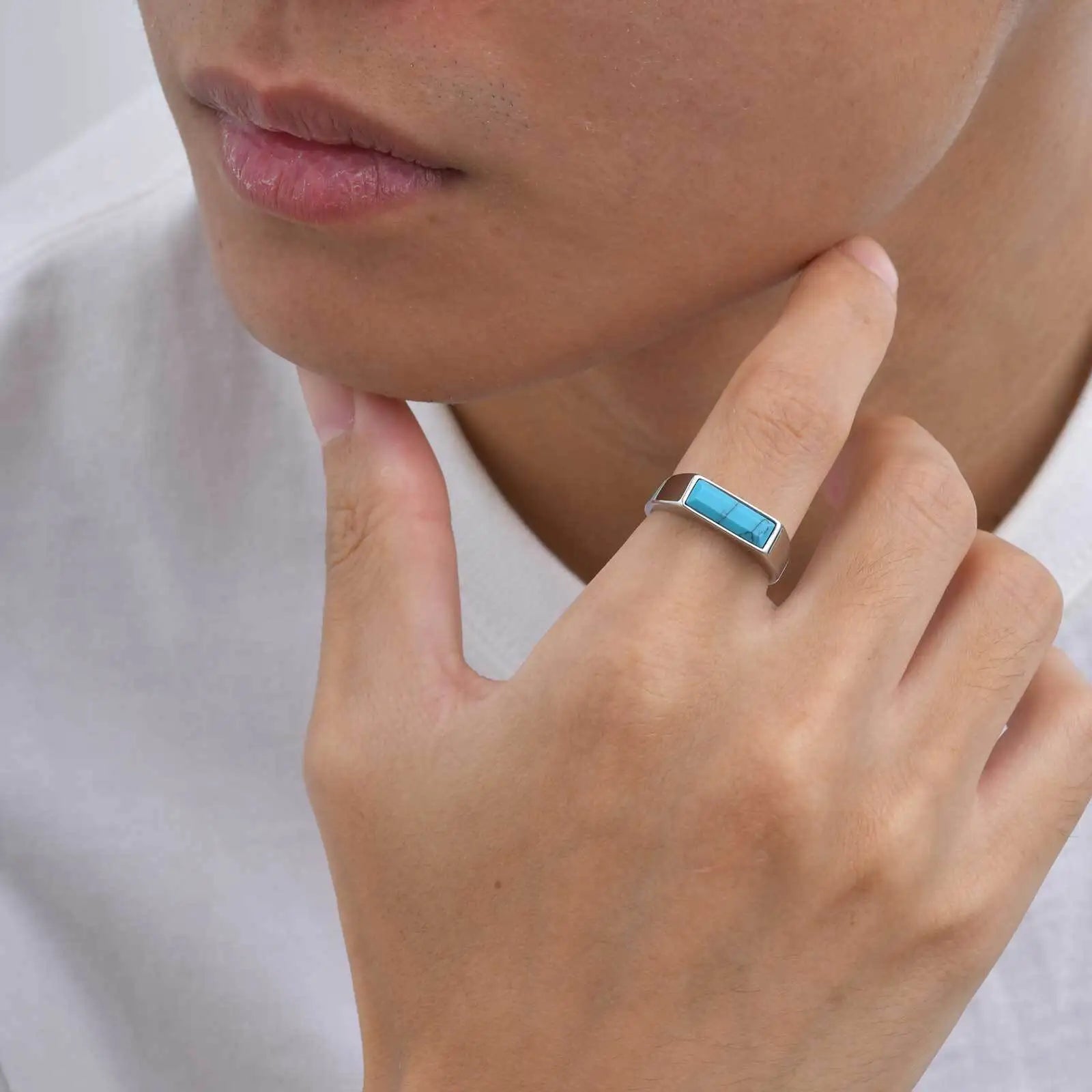 Natural Stone Signet Ring - Gold - BRAVAN Natural Stone Signet Ring - Gold  (Store description)