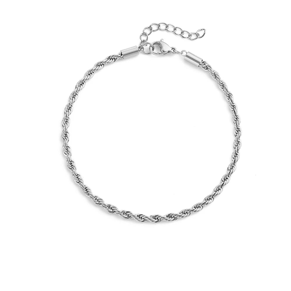 Rope Anklet - Silver