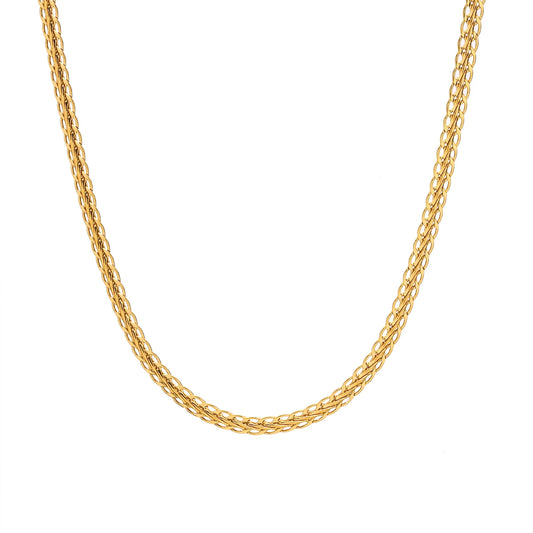Woven Necklace 2MM - Gold - BRAVAN Woven Necklace 2MM - Gold  (Store description)