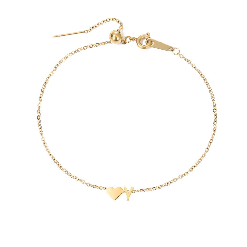 Dainty DIY Initial Bracelet - Gold