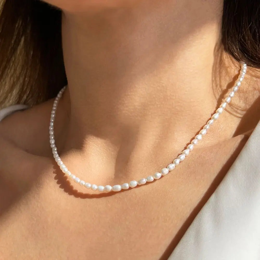 Freshwater Pearl Choker - Gold