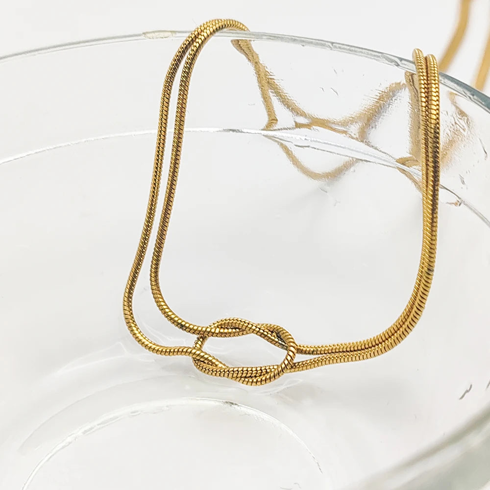 Minimalist Knotted Necklace - 14k Gold