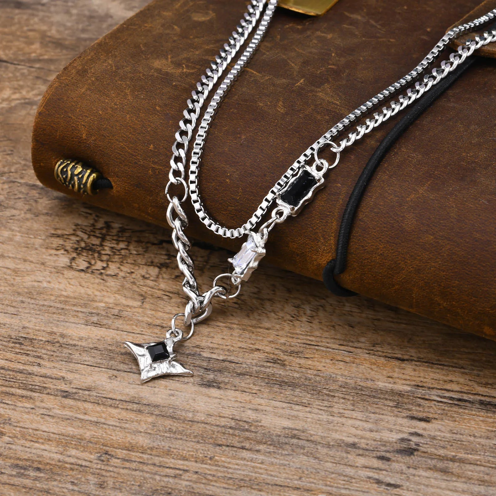 Black Star Necklace - Silver - BRAVAN Black Star Necklace - Silver  (Store description)