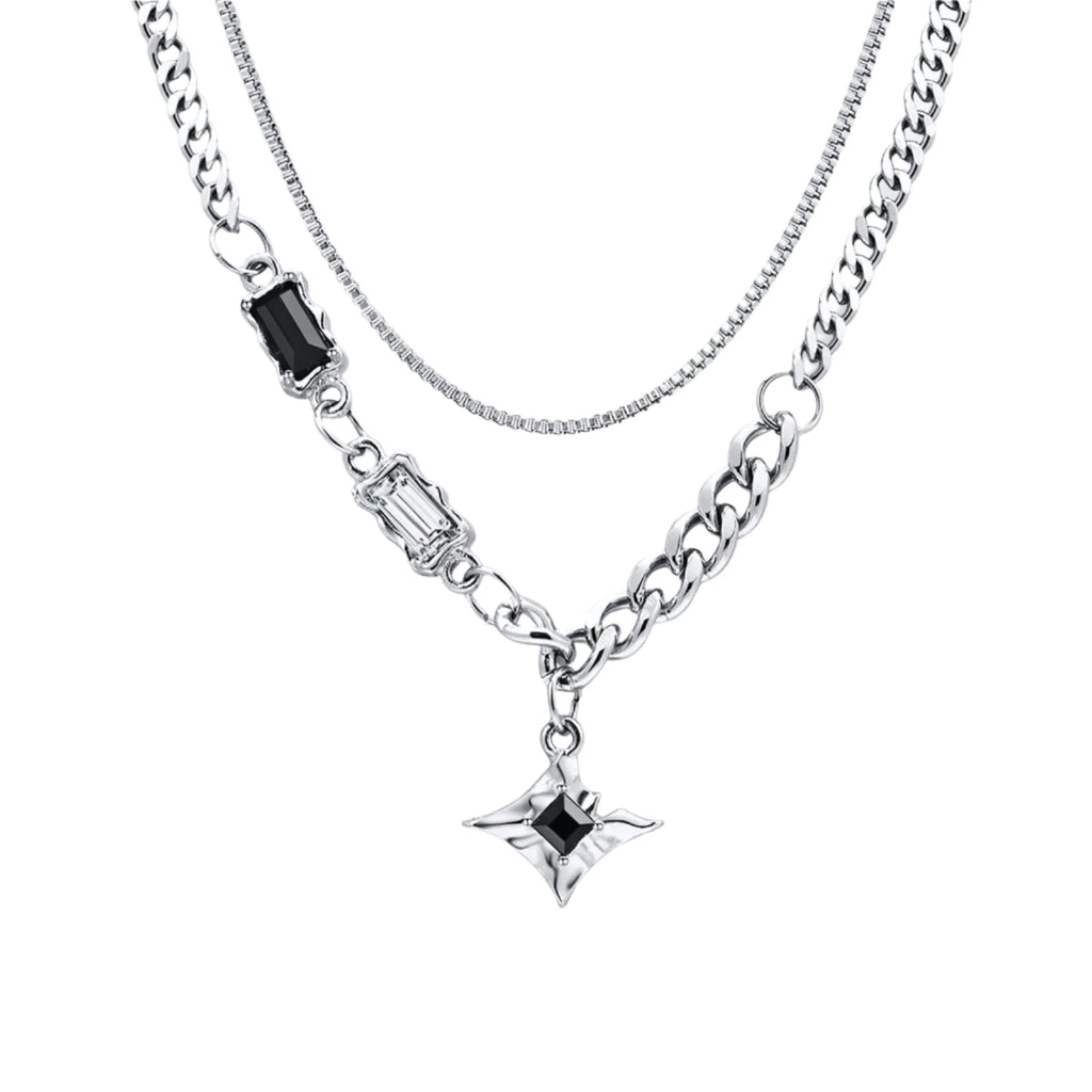 Black Star Necklace - Silver - BRAVAN Black Star Necklace - Silver  (Store description)