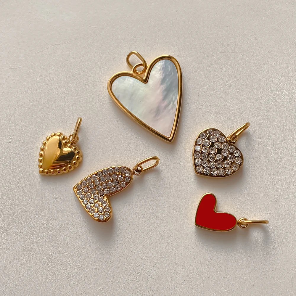 Elegant Heart Pendants - Gold