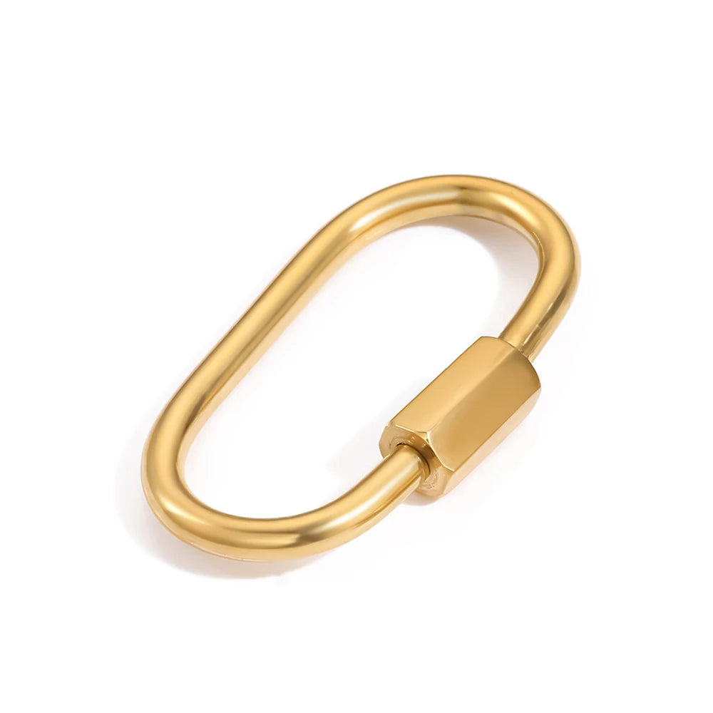 Carabiner Lock Pendant - Gold