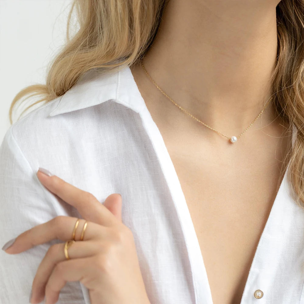 Pearl Choker - Gold
