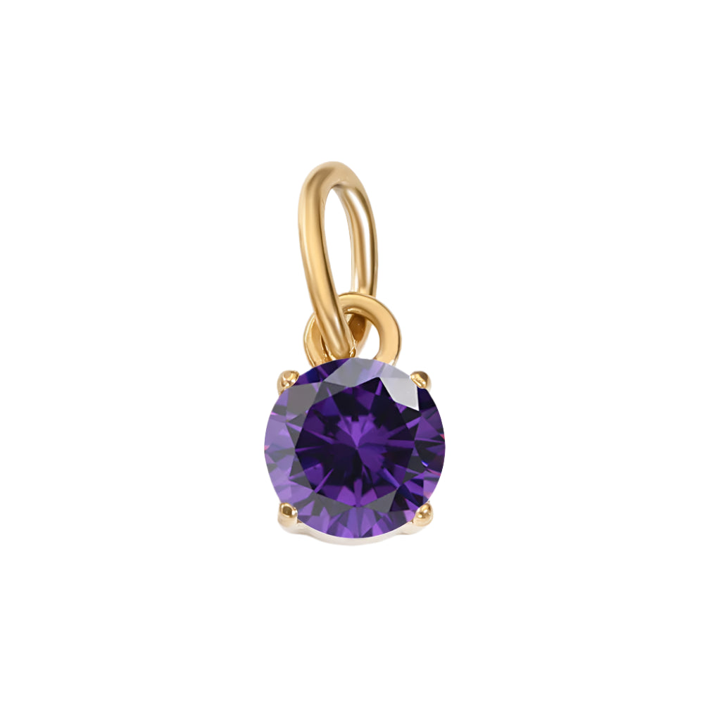 Circle Birthstone Pendant - Gold