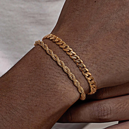 Snake Link Stacked Bracelet Sets - Gold - BRAVAN Snake Link Stacked Bracelet Sets - Gold  (Store description)