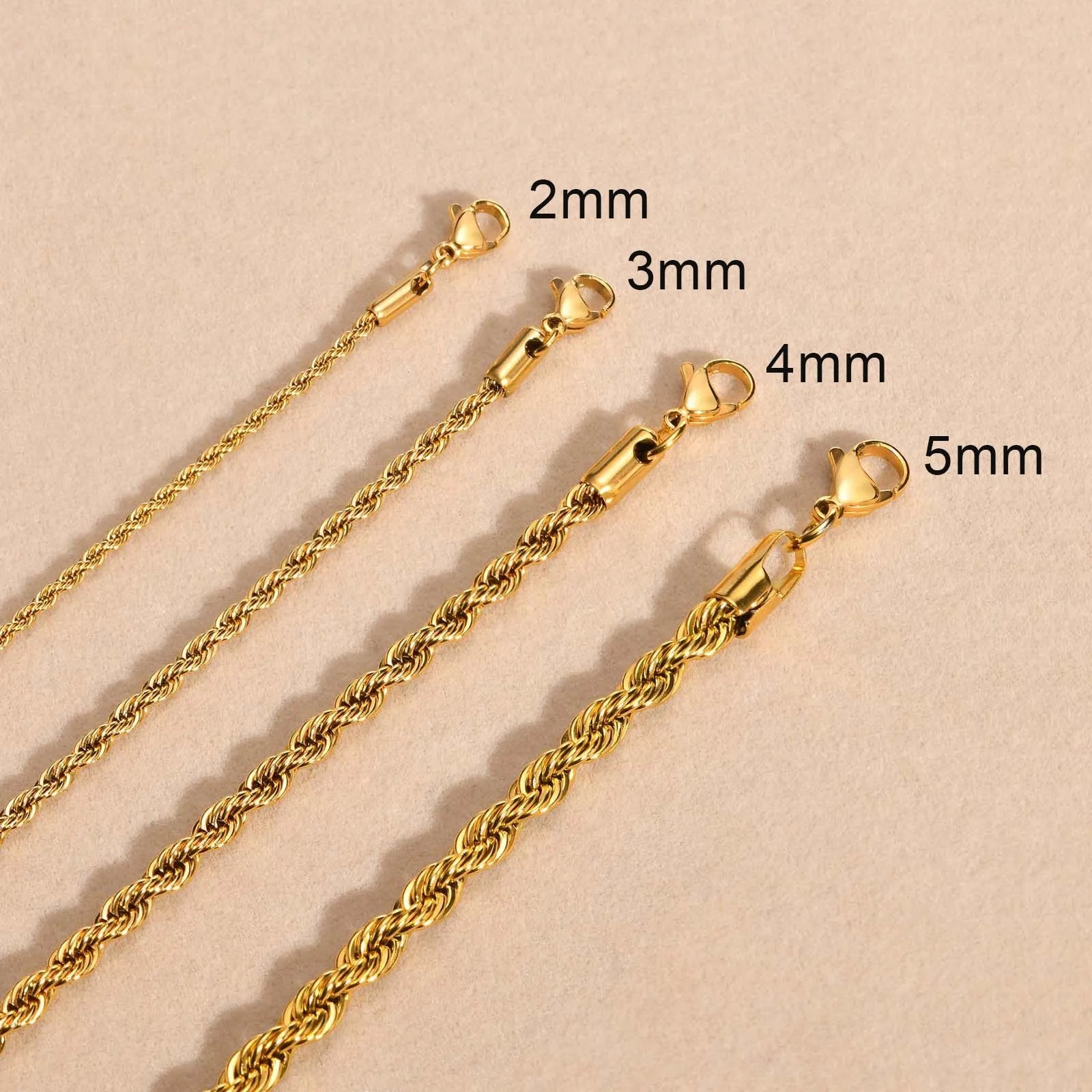 Twisted Rope Necklace - Gold - BRAVAN Twisted Rope Necklace - Gold  (Store description)
