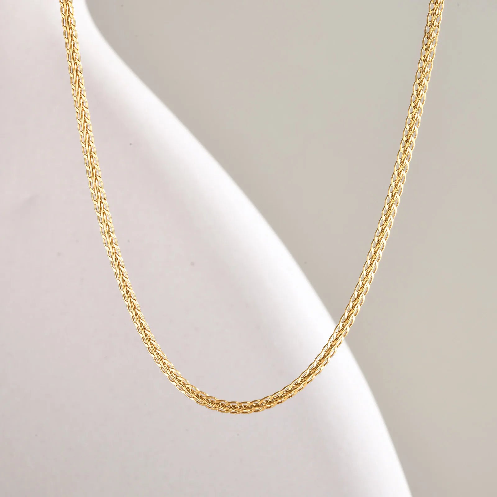 Woven Necklace 2MM - Gold - BRAVAN Woven Necklace 2MM - Gold  (Store description)