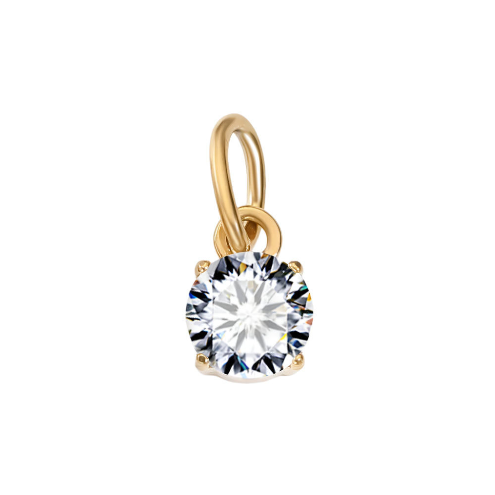 Circle Birthstone Pendant - Gold