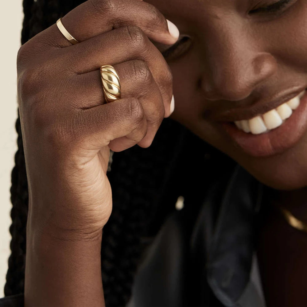 Classic Croissant Dome Ring - Gold