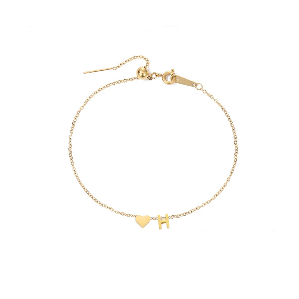 Dainty DIY Initial Bracelet - Gold