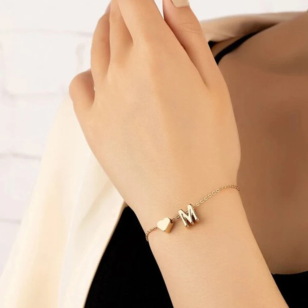 Dainty DIY Initial Bracelet - Gold