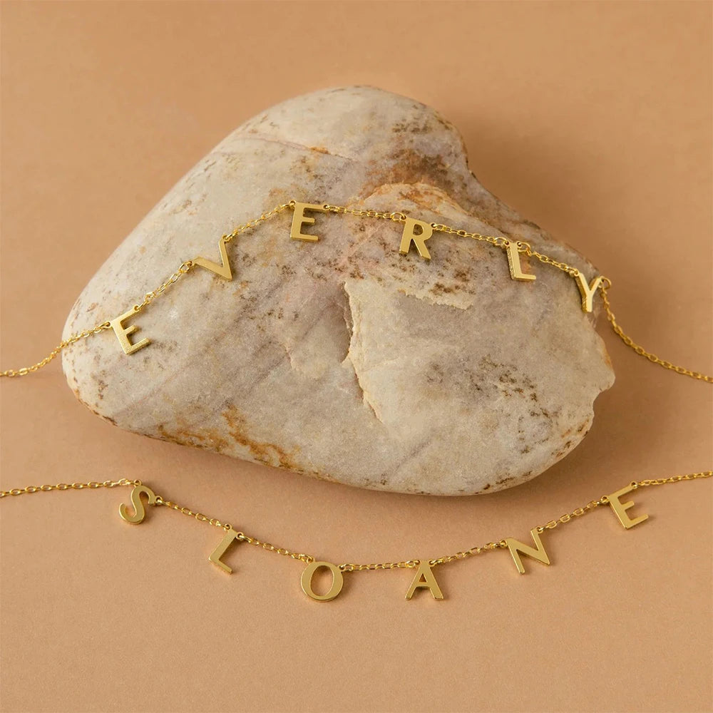 Personalized Letter Choker -Gold