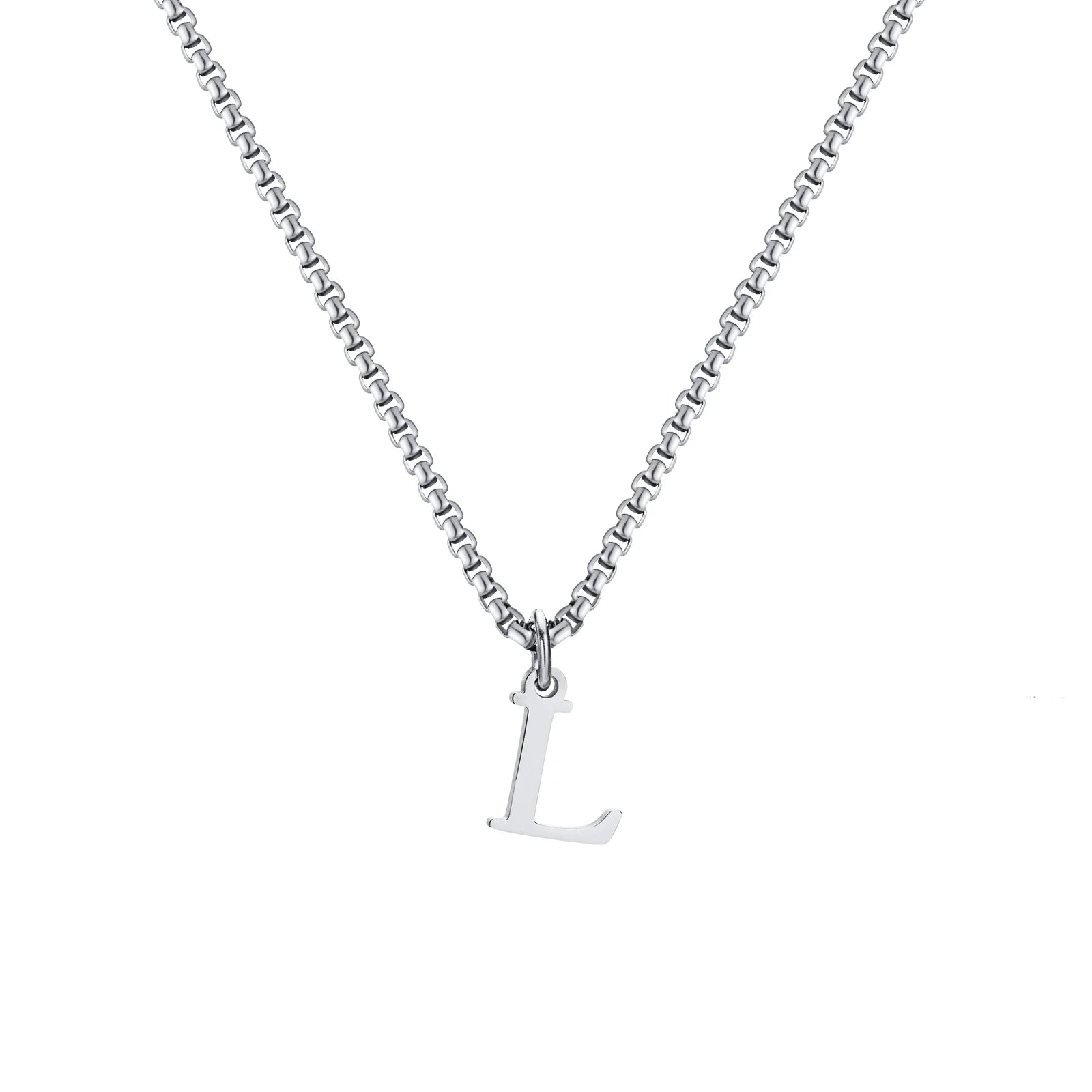A-Z Letter Necklace - Silver - BRAVAN A-Z Letter Necklace - Silver  (Store description)