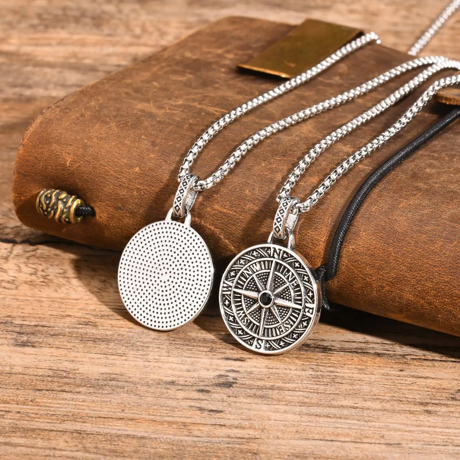 Compass Pendant Necklace - Silver - BRAVAN Compass Pendant Necklace - Silver  (Store description)