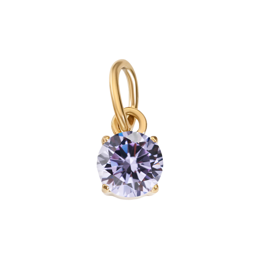 Circle Birthstone Pendant - Gold