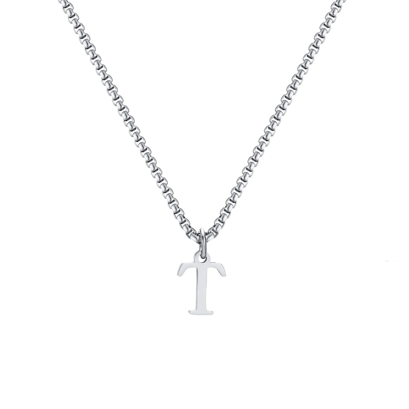 A-Z Letter Necklace - Silver - BRAVAN A-Z Letter Necklace - Silver  (Store description)