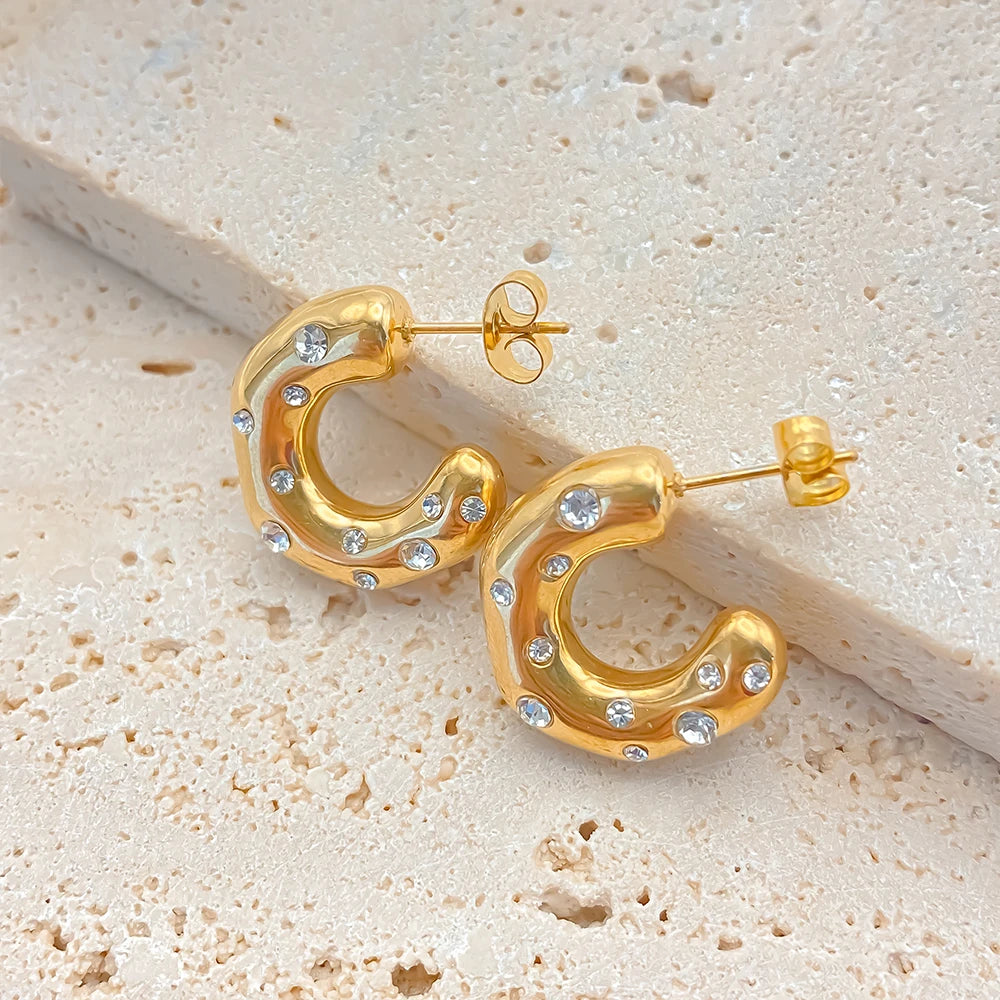 CC Hoop Earrings – Gold