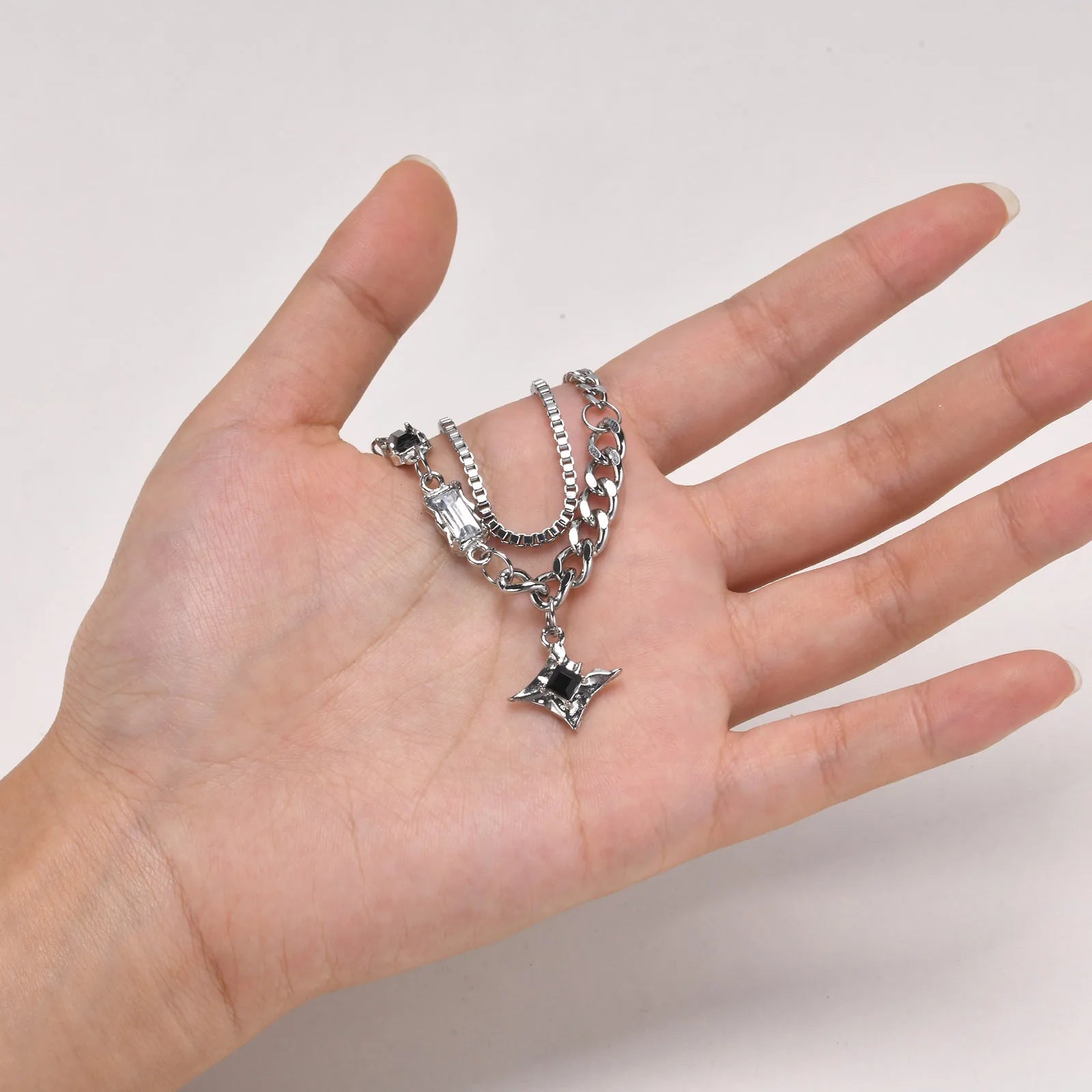 Black Star Necklace - Silver - BRAVAN Black Star Necklace - Silver  (Store description)
