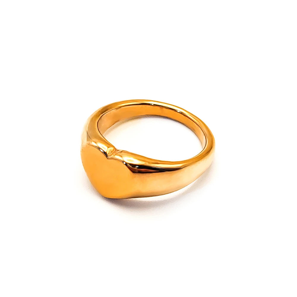 Heart Band Ring - 18k Gold