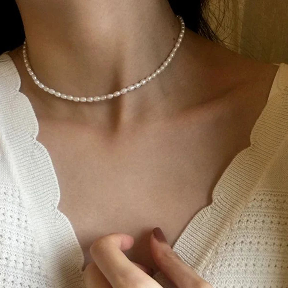 Freshwater Pearl Choker - Gold