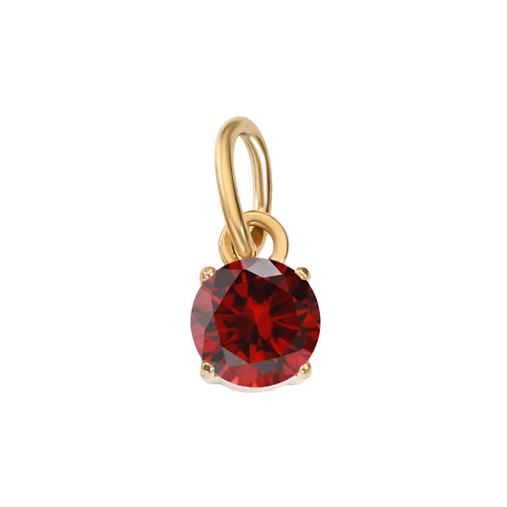 Circle Birthstone Pendant - Gold