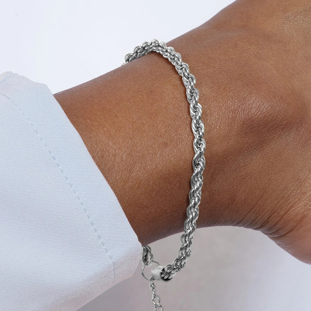 Rope Anklet - Silver