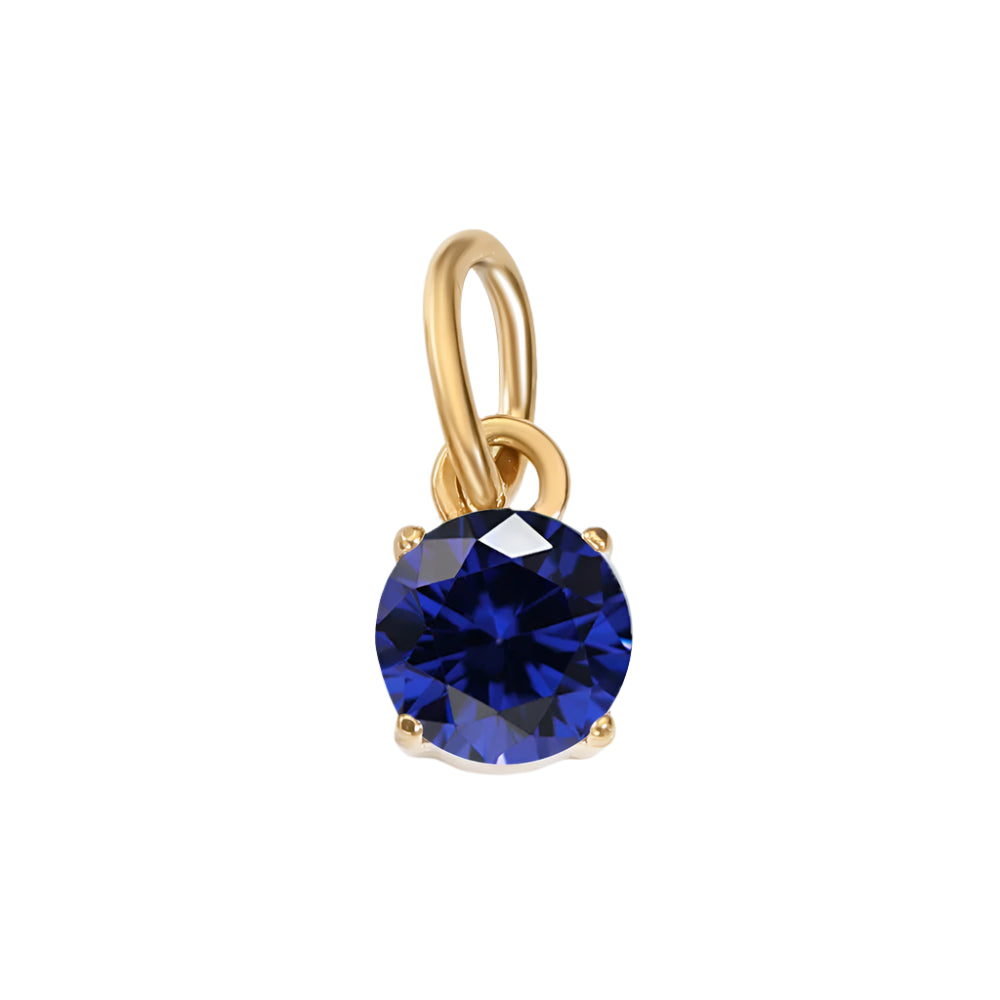 Circle Birthstone Pendant - Gold