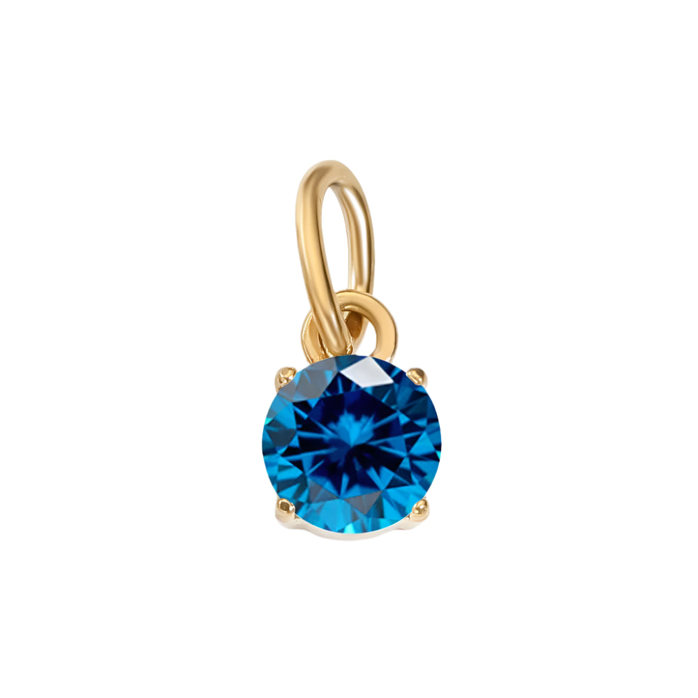 Circle Birthstone Pendant - Gold