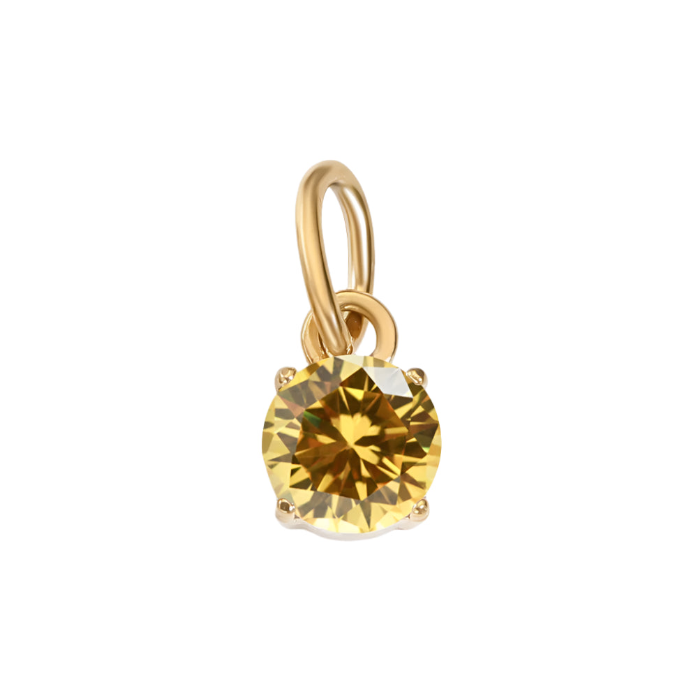Circle Birthstone Pendant - Gold