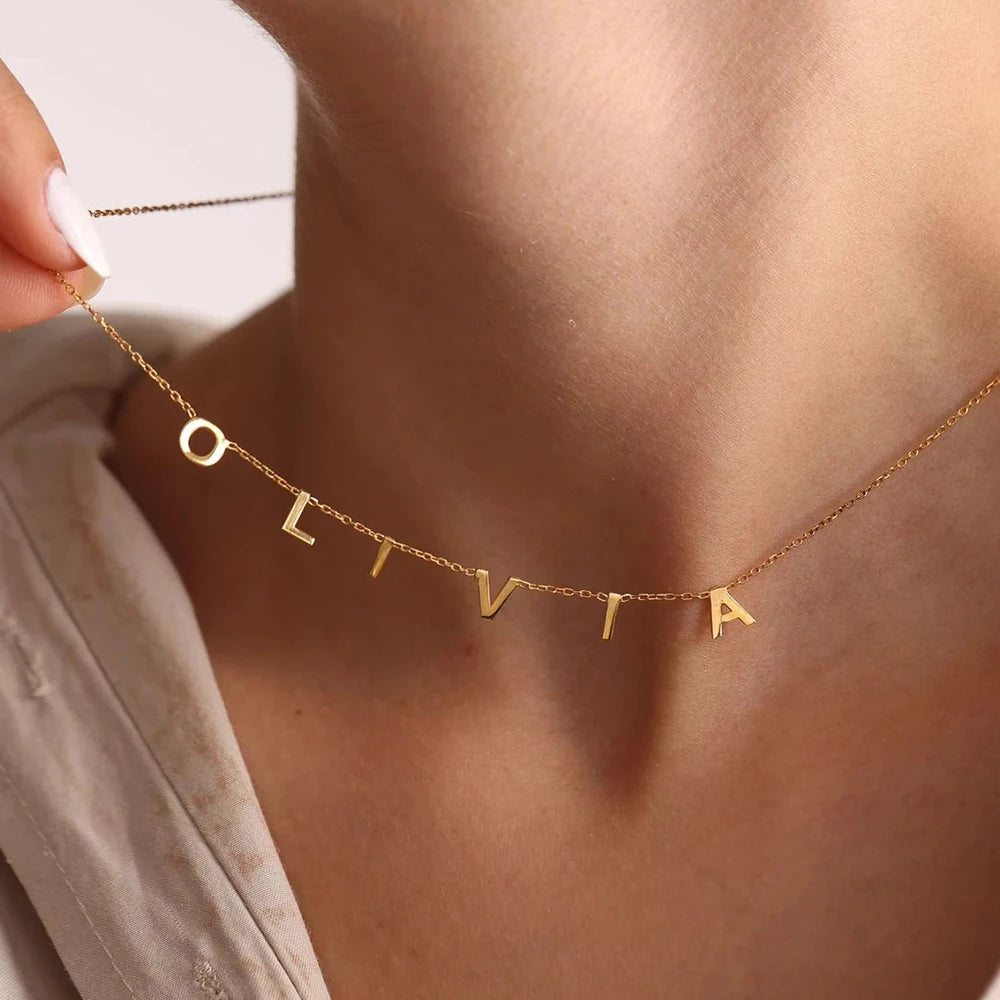 Personalized Letter Choker -Gold