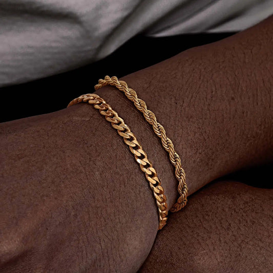 Snake Link Stacked Bracelet Sets - Gold - BRAVAN Snake Link Stacked Bracelet Sets - Gold  (Store description)
