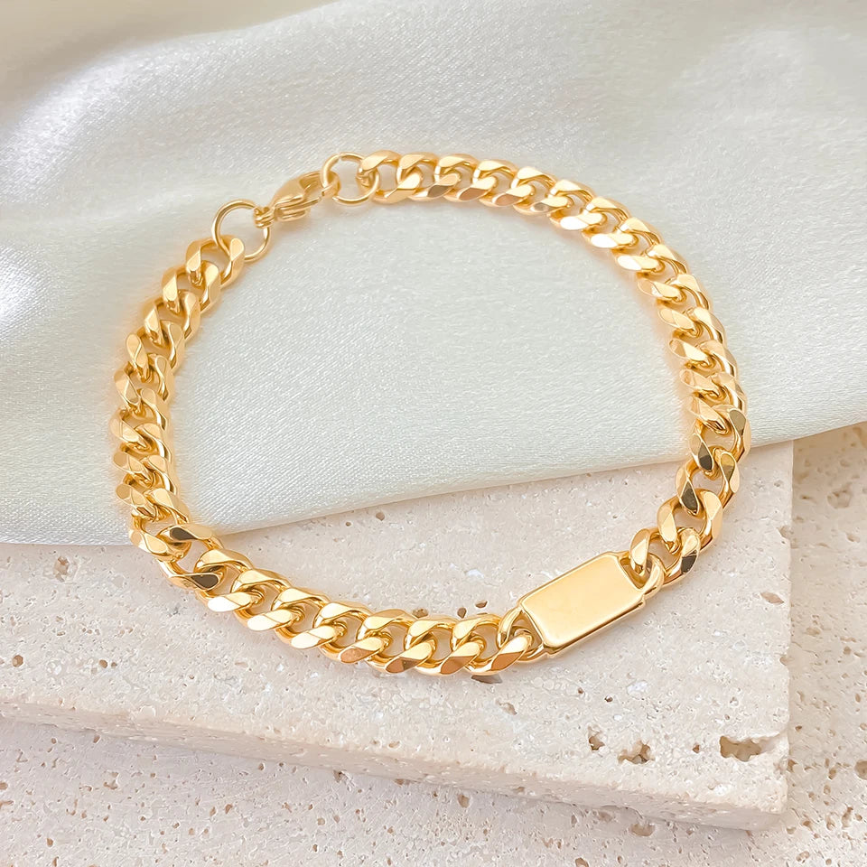 Cuban Bracelet 7MM - Gold