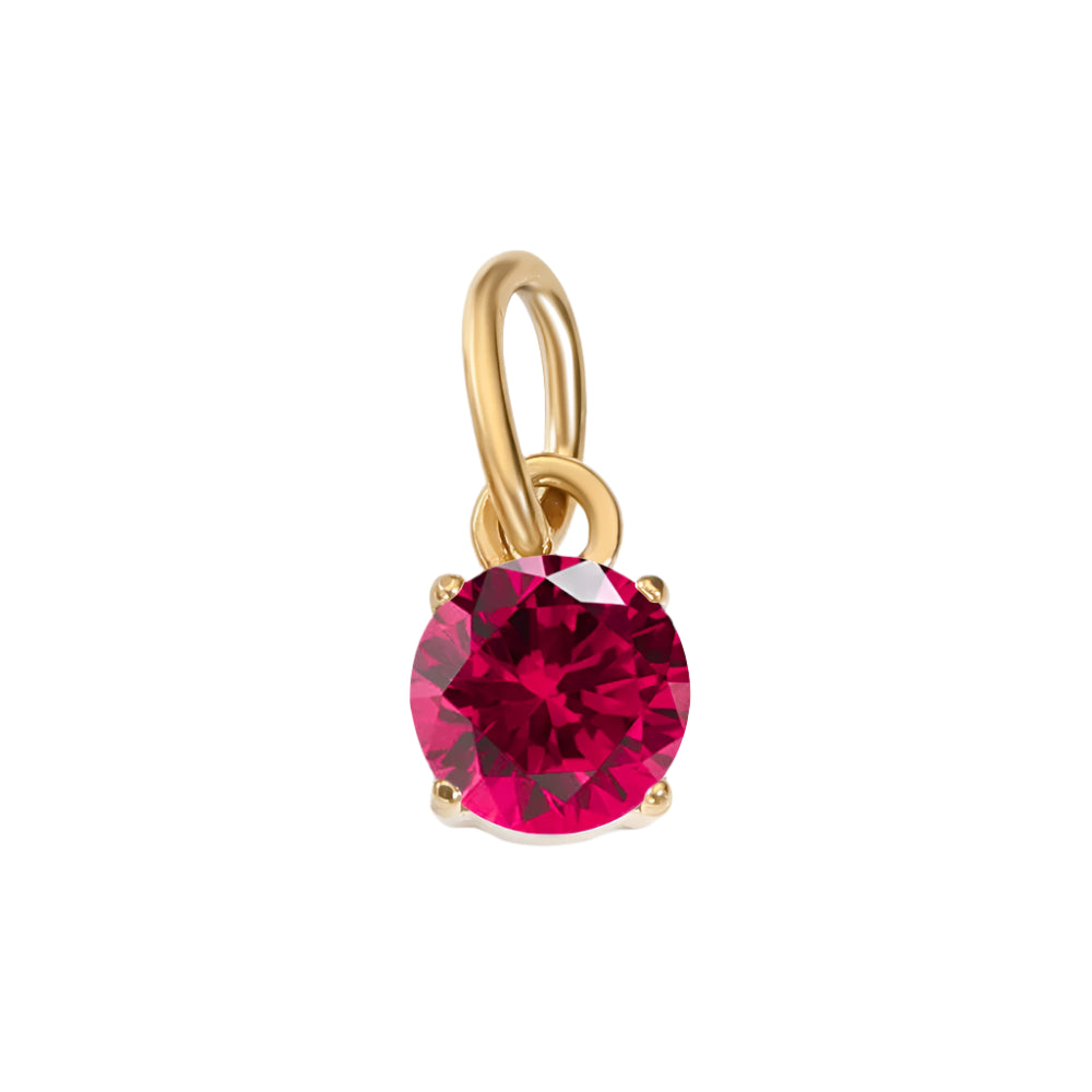 Circle Birthstone Pendant - Gold