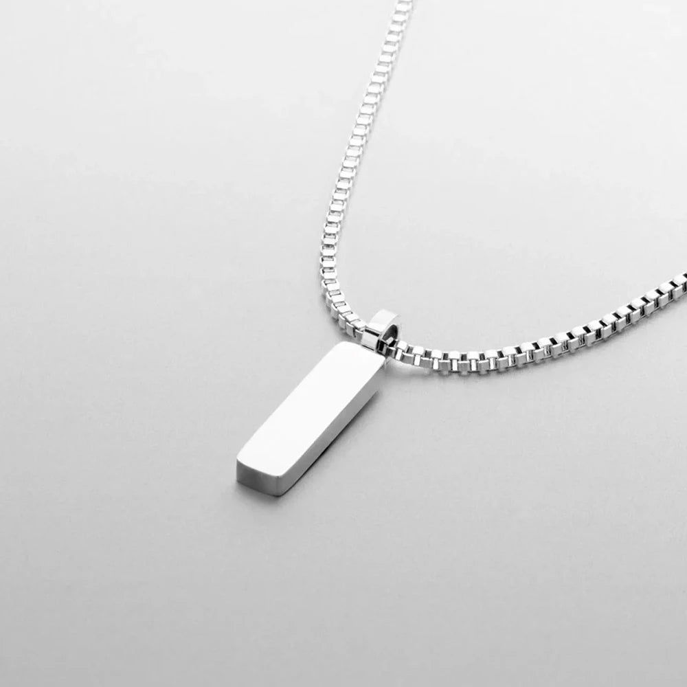 Men's Box Pendant Necklace - Gold X Silver - BRAVAN Men's Box Pendant Necklace - Gold X Silver| Waterproof Men's Jewelry  (Store description)