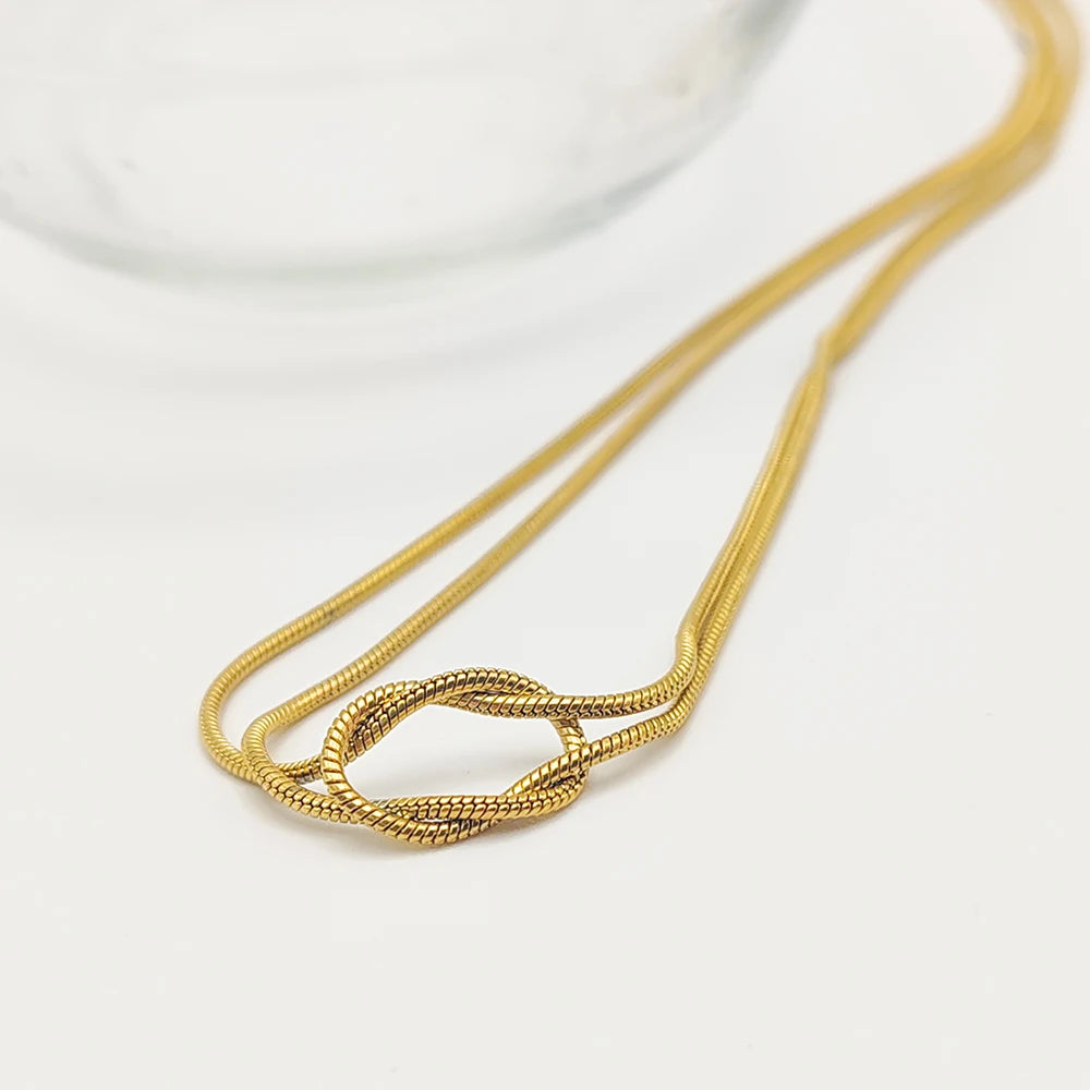 Minimalist Knotted Necklace - 14k Gold