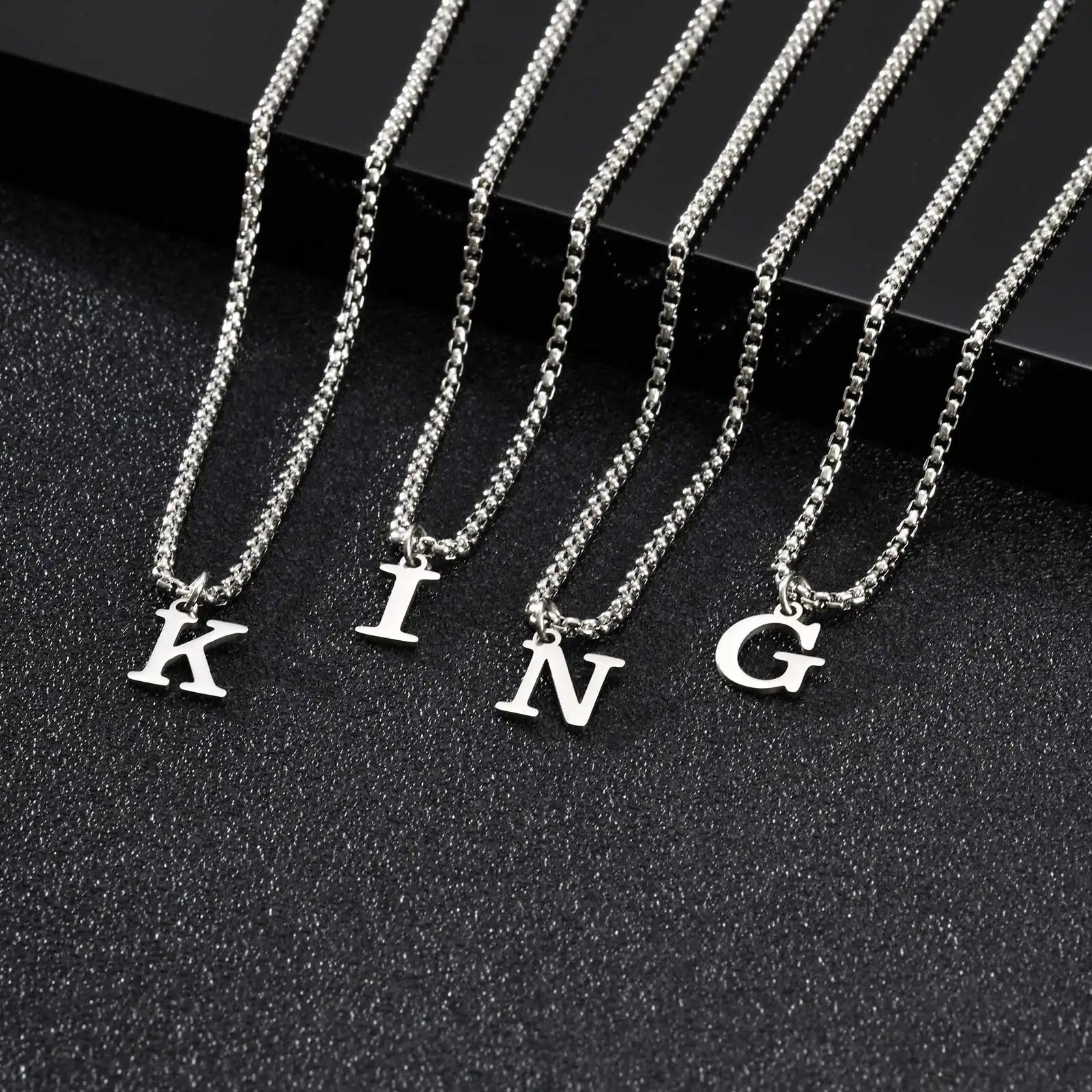 A-Z Letter Necklace - Silver - BRAVAN A-Z Letter Necklace - Silver  (Store description)