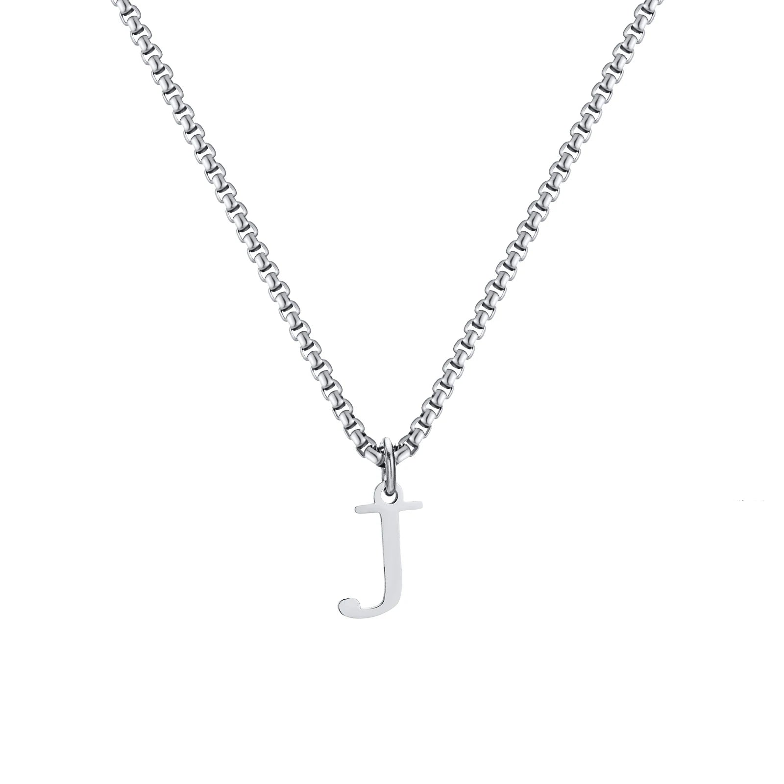 A-Z Letter Necklace - Silver - BRAVAN A-Z Letter Necklace - Silver  (Store description)