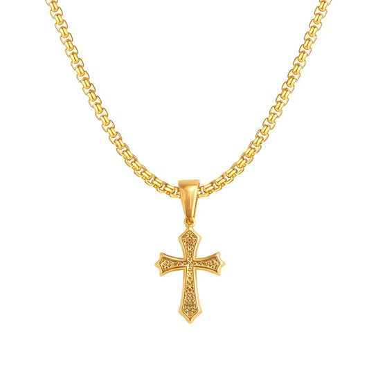 Cross Pendant Necklace - Gold - BRAVAN Cross Pendant Necklace - Gold  (Store description)