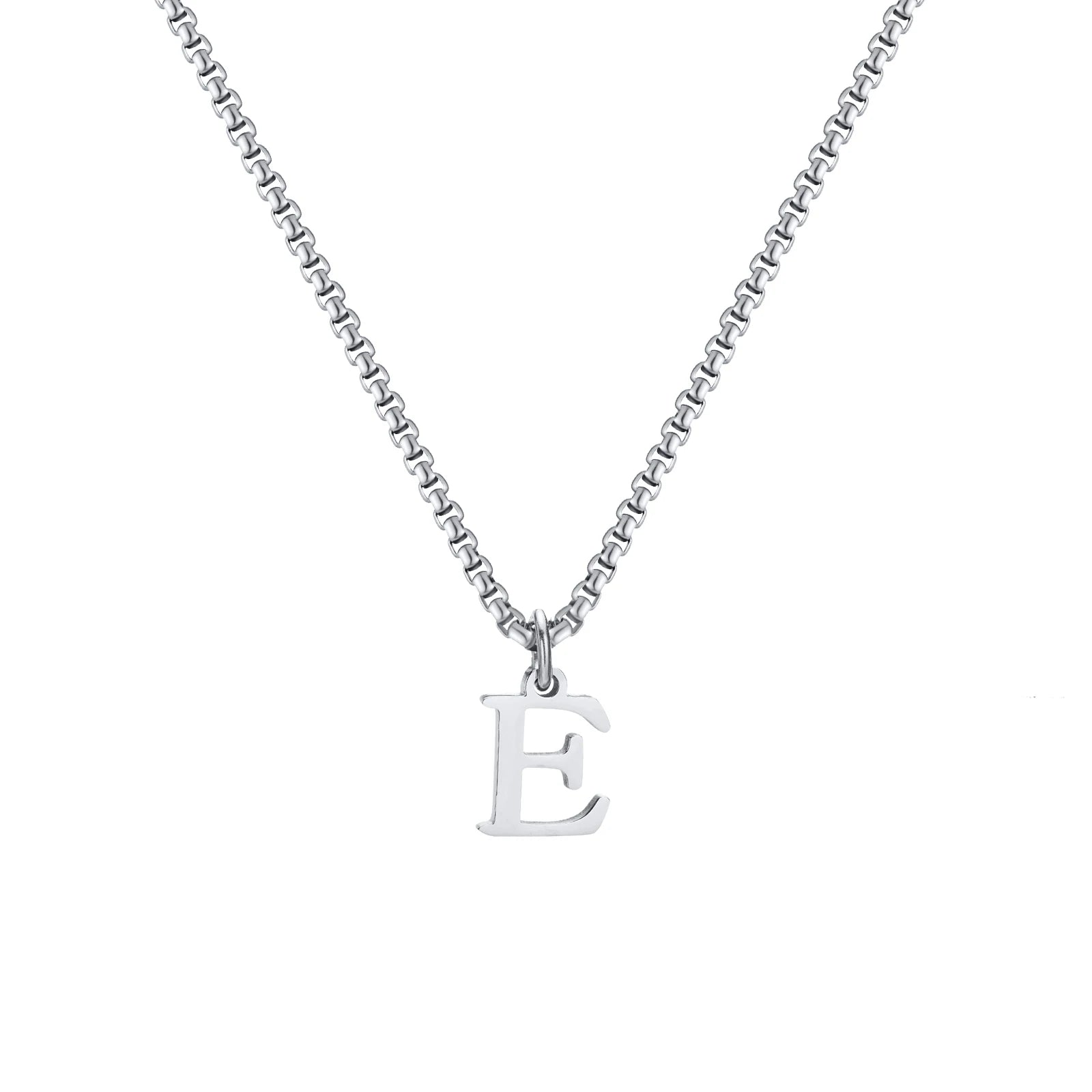 A-Z Letter Necklace - Silver - BRAVAN A-Z Letter Necklace - Silver  (Store description)