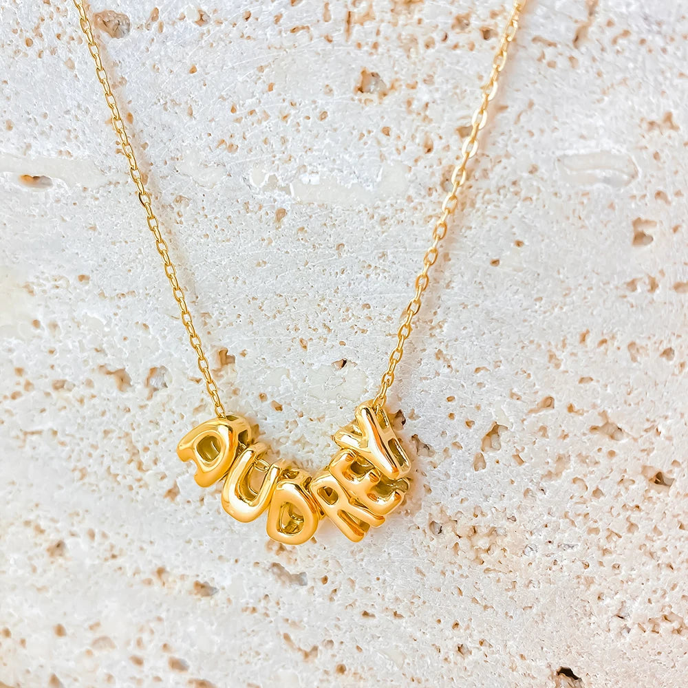 Bubble Name Necklace - Gold