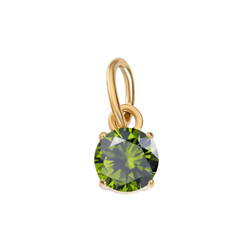 Circle Birthstone Pendant - Gold