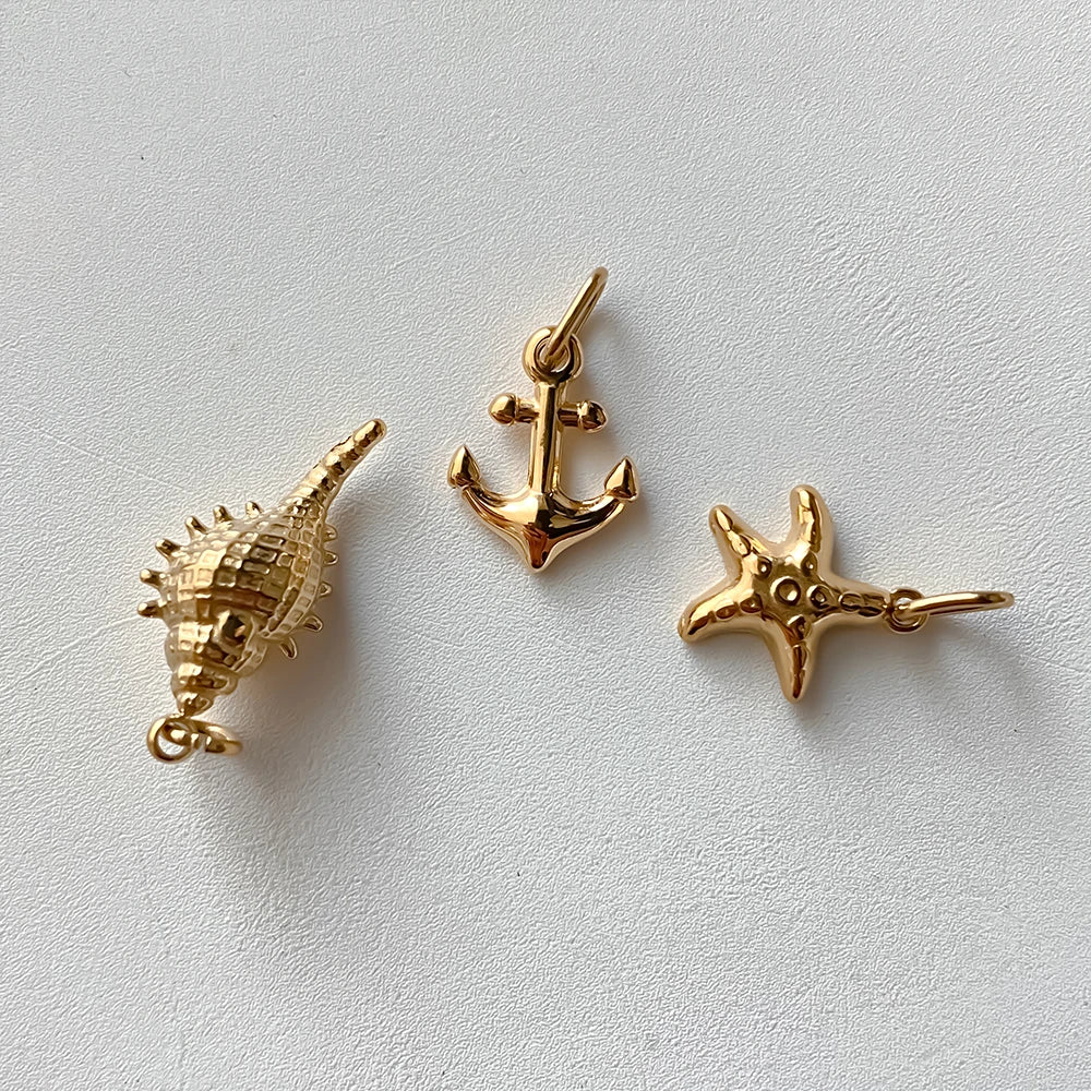 Ocean-Inspired Charm Pendants – Gold