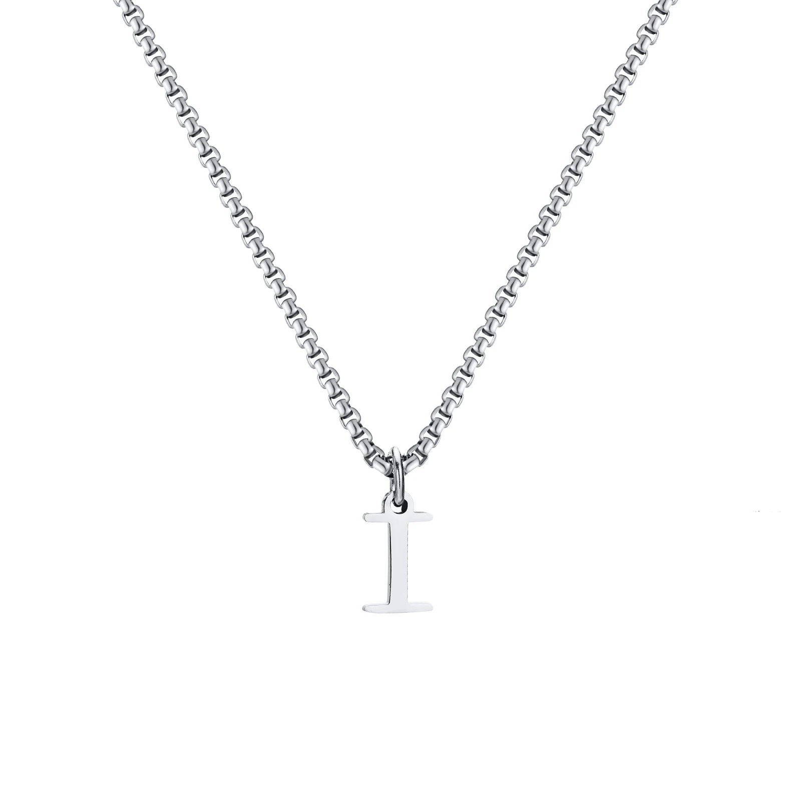 A-Z Letter Necklace - Silver - BRAVAN A-Z Letter Necklace - Silver  (Store description)