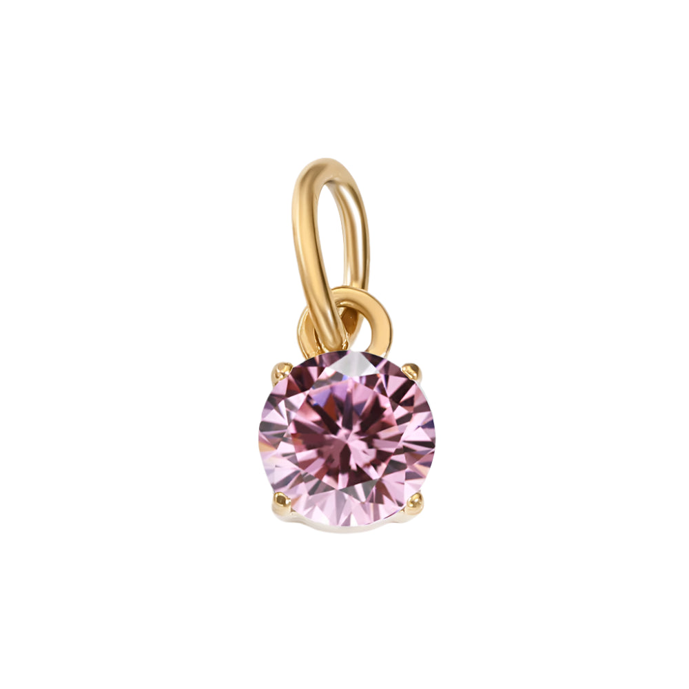 Circle Birthstone Pendant - Gold