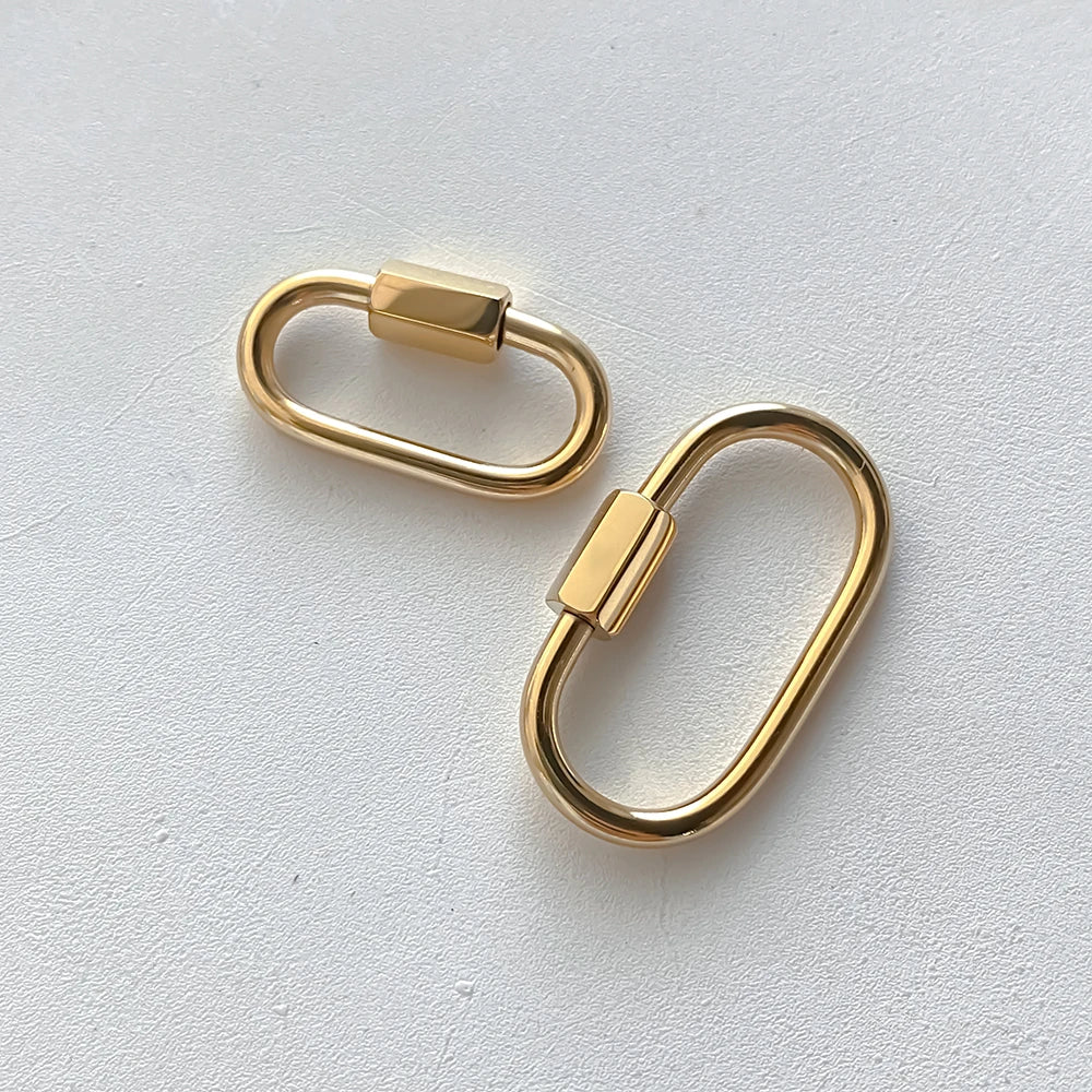 Carabiner Lock Pendant - Gold